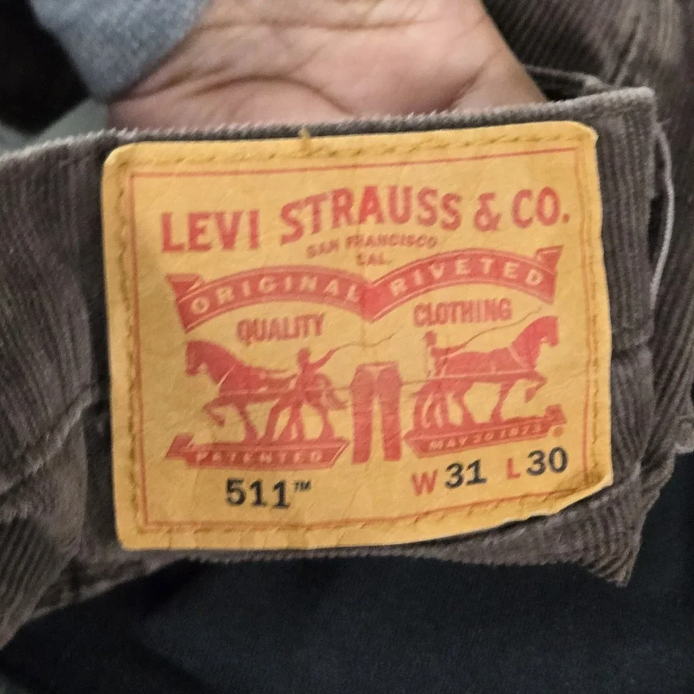 Levi's 511 Men Jeans 31X30 Brown Slim Fit Corduroy 27